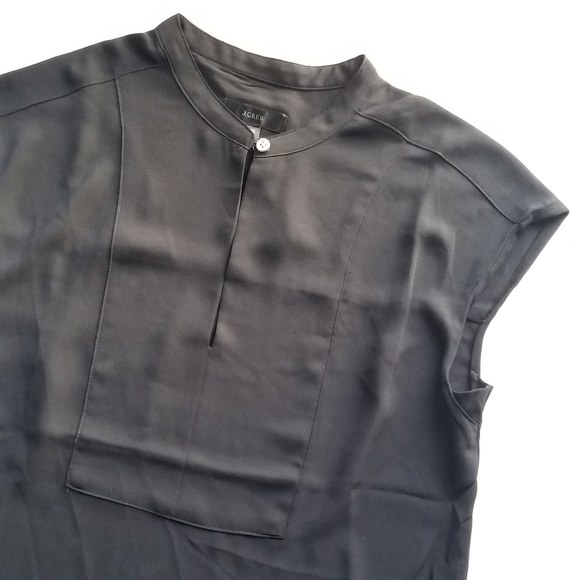New J. Crew Black Blouse Cap Sleeve Top XXS - Picture 4 of 9